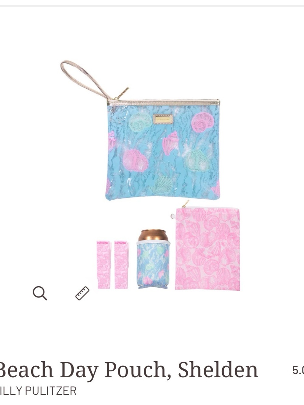 Lilly Pulitzer Blue & Pink Seashell Pouch Set